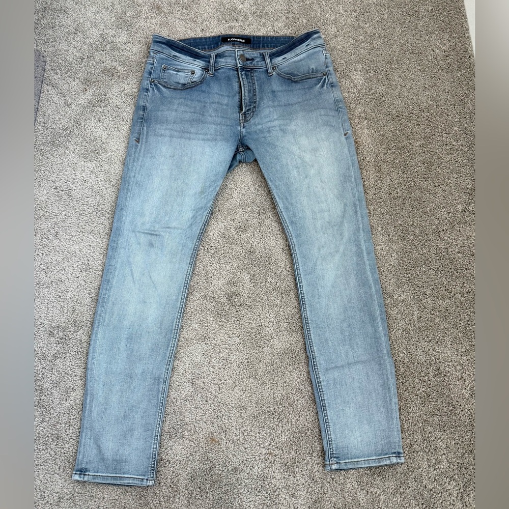 Express Men's Sky Blue Skinny Jeans